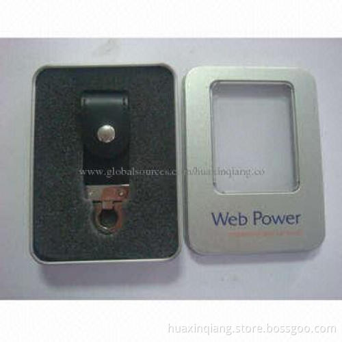 USB Memory Drive, Leather + Metal Materials, 512MB-64GB Capacity, Logo Design, 5-year Warranty, USB
